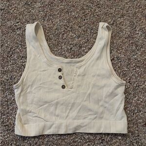 Women's Cream Sleeveless Top